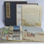 東京都稲城市にて、徳力富吉郎 手摺木版 京洛三十題などの木版画、十七弦琴、十三弦琴、尺八などの和楽器