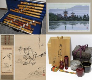 尺八 琵琶 龍笛 木版画 掛軸 茶道具など 買取