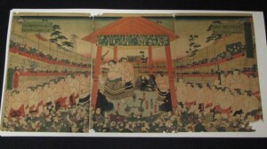 初代 歌川国貞 豊國画「勤進大相撲土俵入之図」三枚続