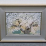 中島千波 木版画「御車返の桜」アダチ版画
