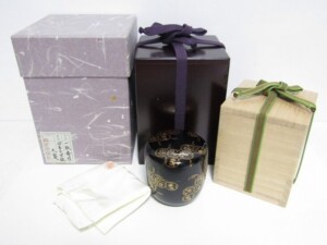 蒔絵師 一瓢斉 内梨地 大棗 鵬雲斎書付 茶道具