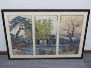 吉田遠志 木版画「早春三友図・松竹梅」三幅対 フランクリン画廊