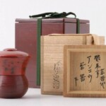 十一代 中村宗哲 根来塗 写鮟鱇 茶器 即中斎書付 共箱 茶道具